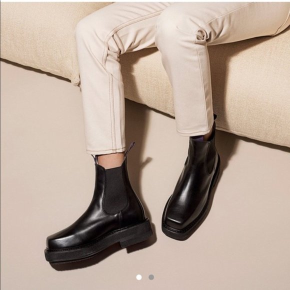 Eytys Shoes - Eytys Black Platform Square Chelsea Boots